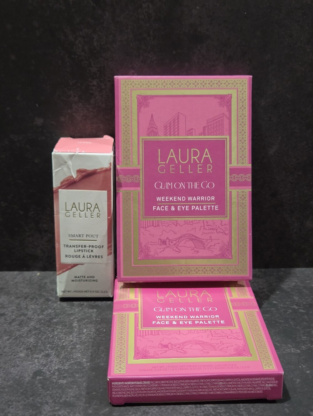 Laura Geller Weekend Warrior Palette & Smart Pout Transfer Proof Lipstick